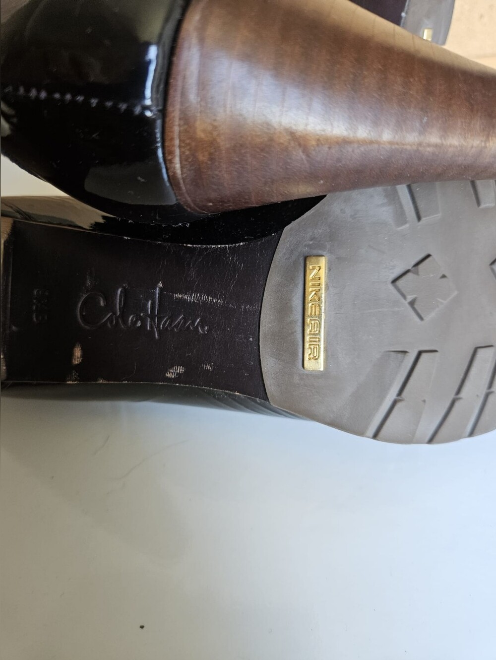 Cole Haan Dark Burgundy Patent Leather Pumps With Nike Air Soles - Picture 13 of 16